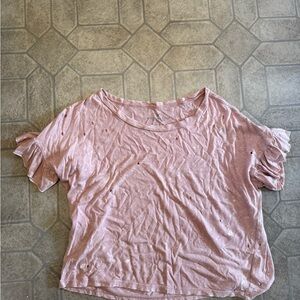 American Eagle Outfitters Dusty Rose Short Sleeve Crop Tee